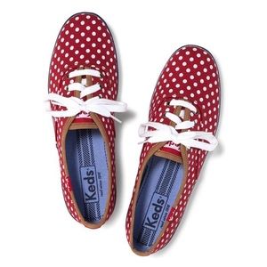 Keds Red Champion Polka Dot Sneakers (Oxford)